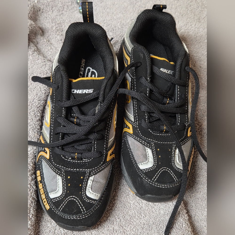 Skechers Kids Black and Yellow Sneakers